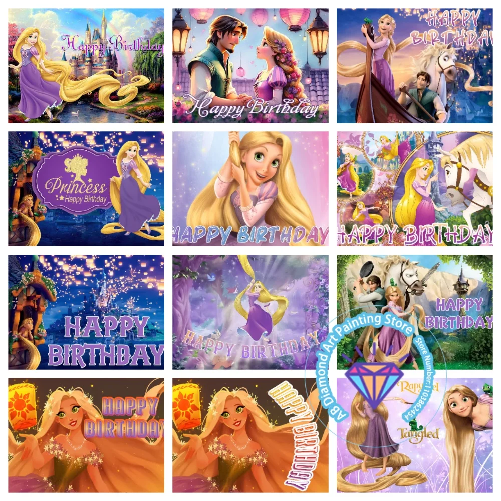 

Tangled Rapunzel Princess AB Diamond Painting Kit Square Round Diamond 5D DIY Mosaic Handmade Art Birthday Gift Home Decor