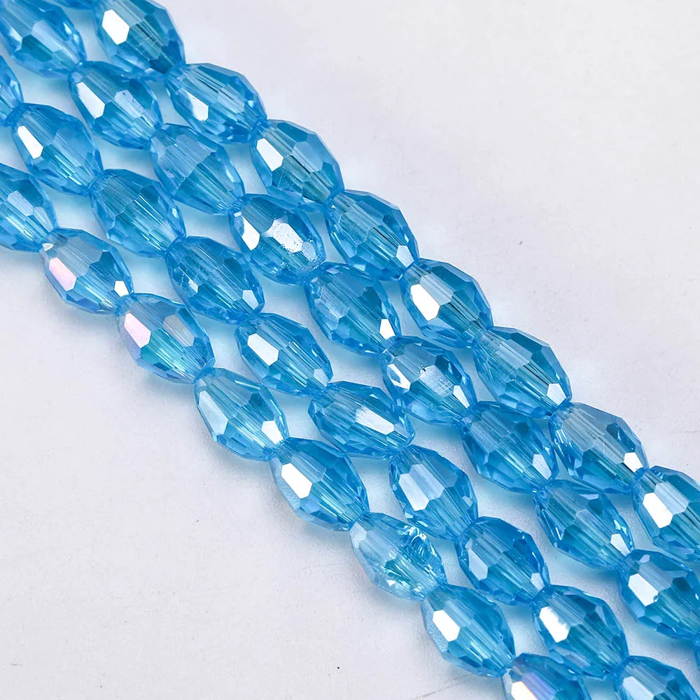 70Pcs Rice Grains Austrian Crystal Beads Faceted AB Color Glass Bead Loose Spacer Bead for Jewerly Making DIY Bracelet Neclace