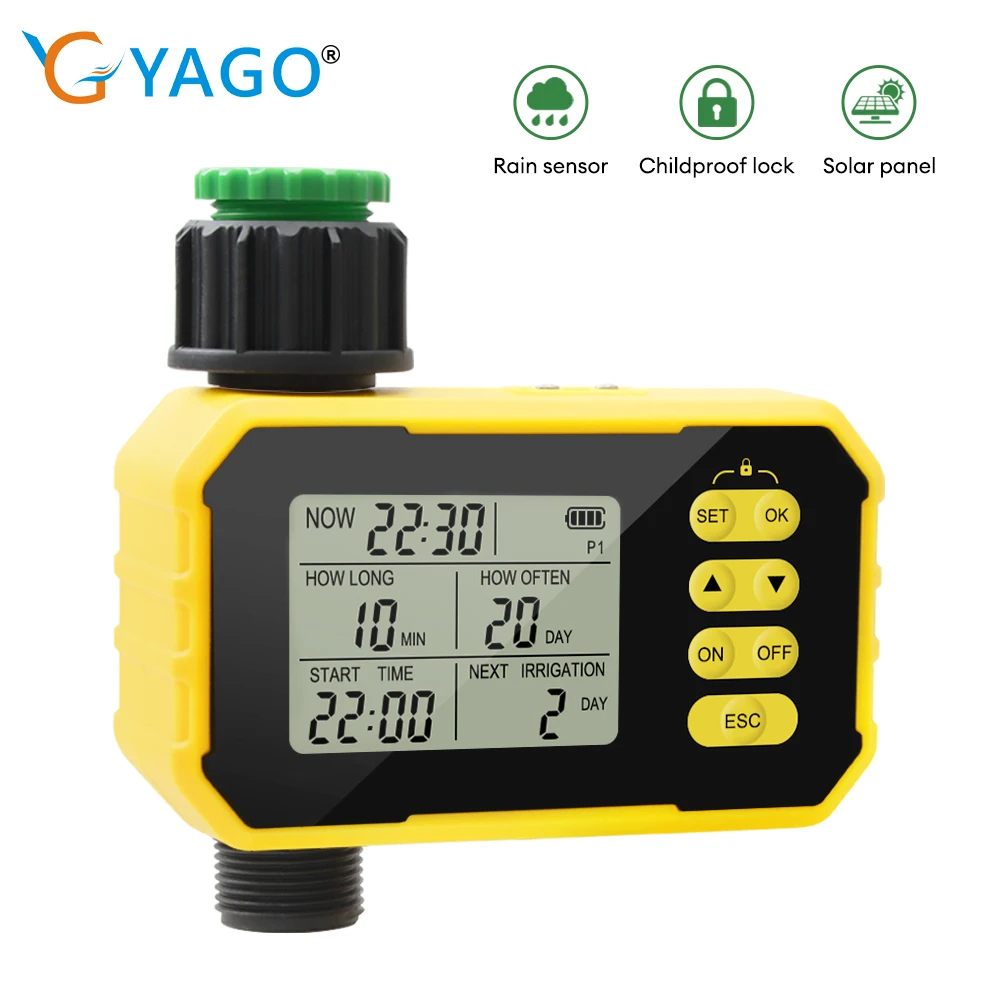 

Digital LCD Solar Irrigation Timer Outdoor Smart Garden Watering Tool Automatic Irrigation System Adjustable Program for Garden