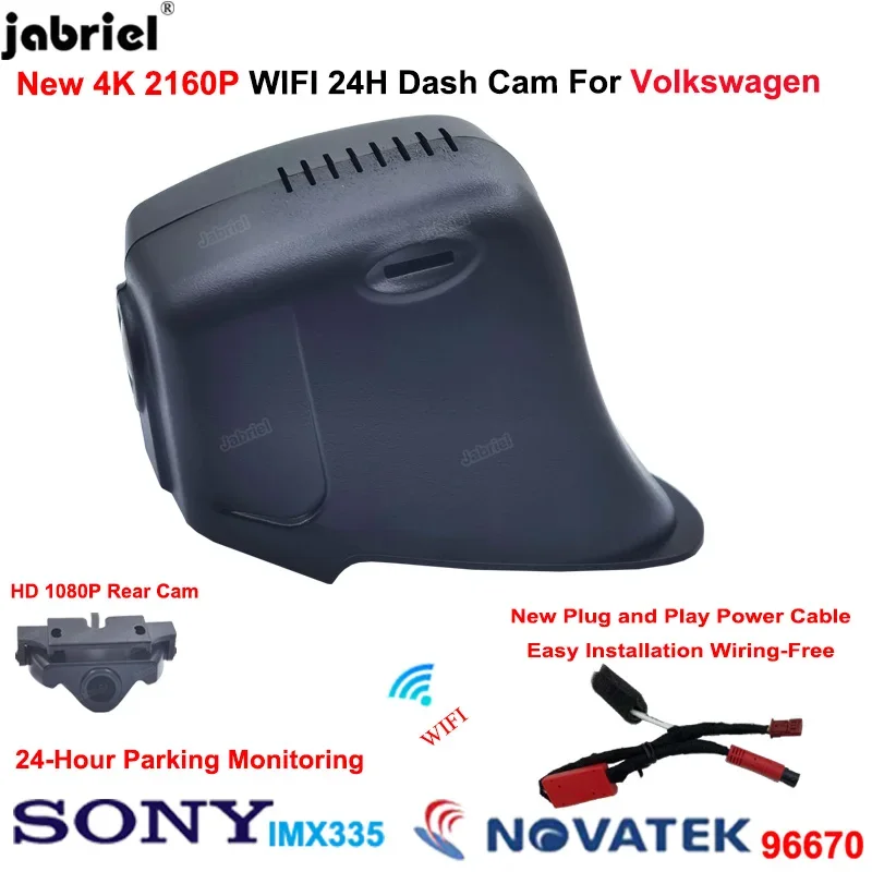 

Jabriel For Volkswagen VW Passat CC 2015 2016 2017 Dash Cam Camera 4K for Skoda Superb 24H Parking Monitor WIFI Car DVR Recorder