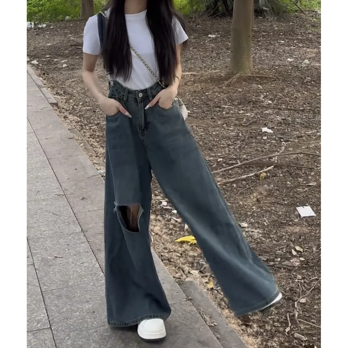 

Elegant Women'S Jumpsuits Loose Fitting Spring Fall Lowcut Cuffs Loosefit Decorative High Draping Widelegged Orange Dopamine