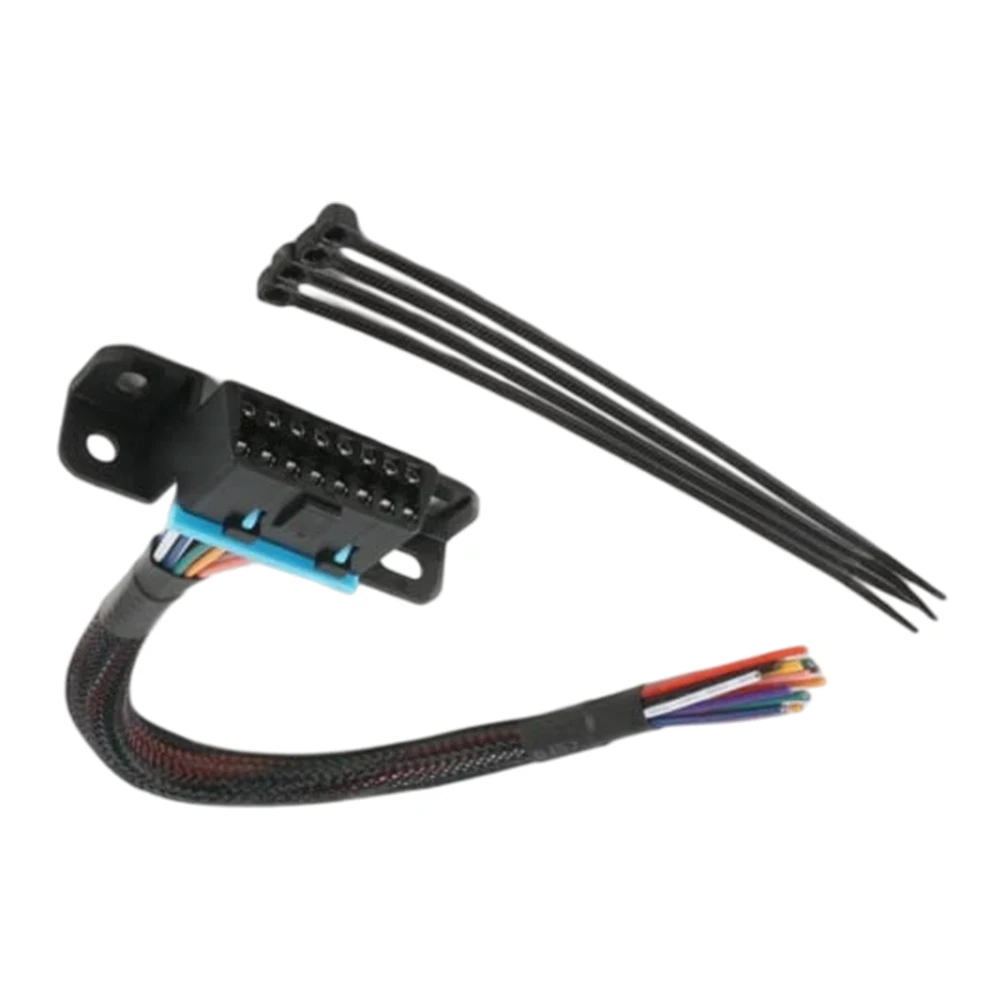 Secure Wrap Design Female to Open Pigtail Cable with Mount Bracket for OBDII Port on All OBDII Compliant Vehicles