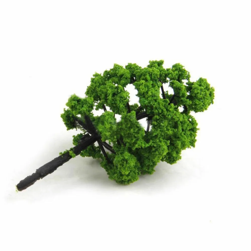 20Pcs Simulation Tree Model 7CM Micro-landscape Decoration Fine Hole Medium Green Scenery For Building Train Railroad Model