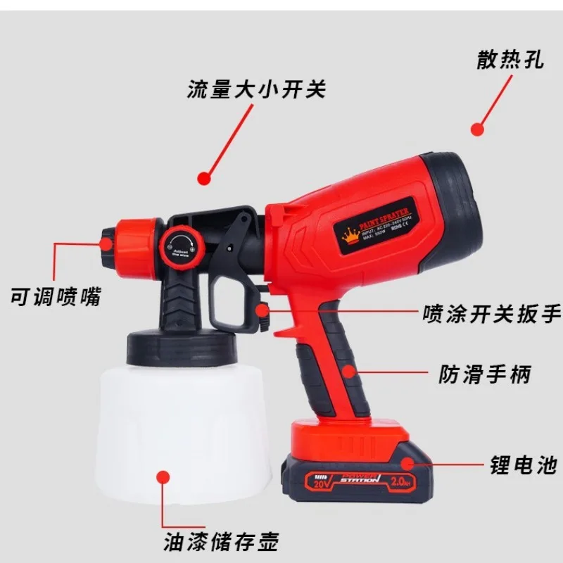 New Lithium Battery Spray Gun Cross-border Electric Spray Gun High Pressure Portable Latex Paint Paint