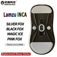 UnusualWaySports Mouse Skates Feet Lamzu Inca Cambered Surface PTFE Anti Collapse Magic Ice Black Silver Fox