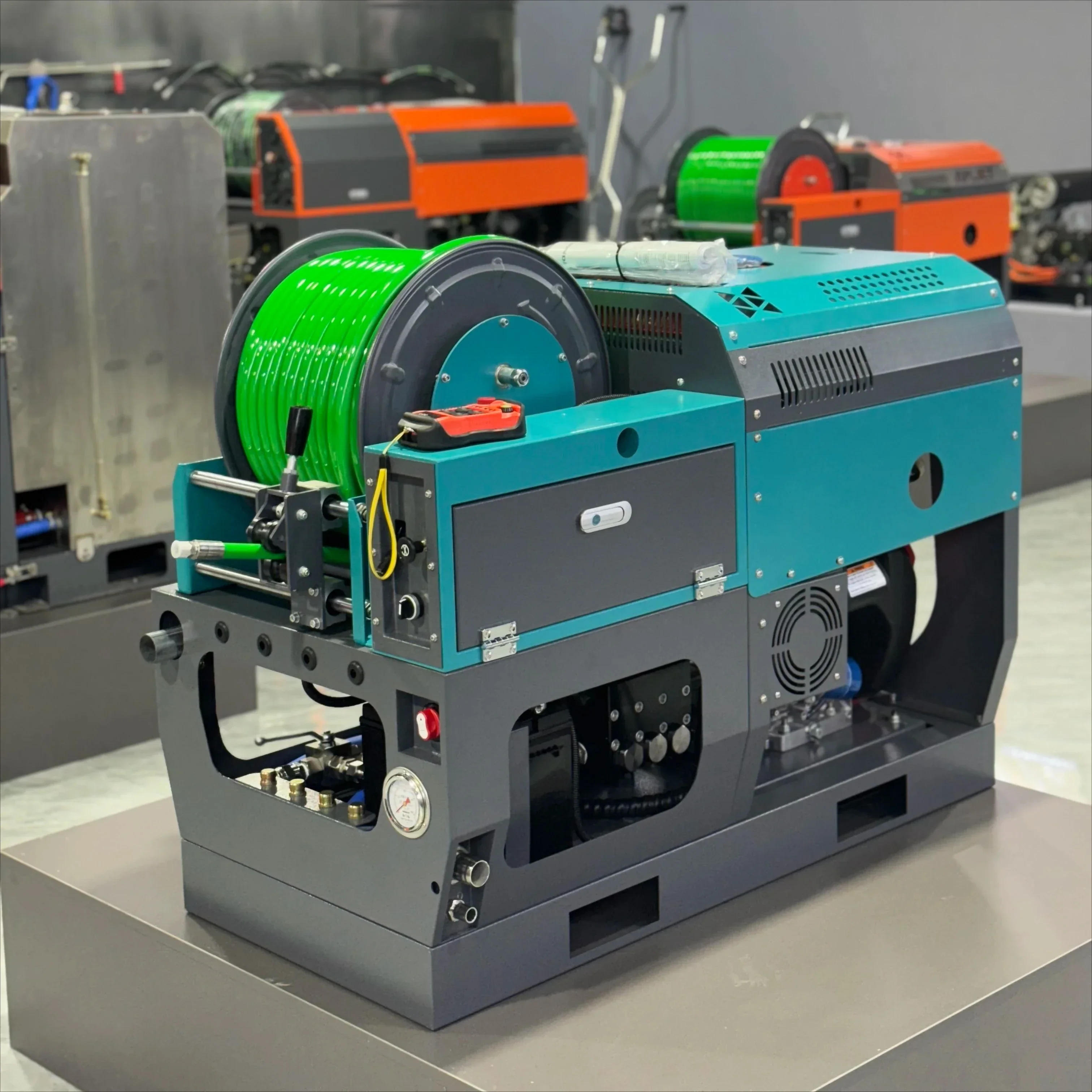 

TMQ 3600psi 8gpm 230ft Hose Sewer Cleaning Machine Ski Sewer Pressure Washers Jetting Use RS Remote Control for Drain Clraner