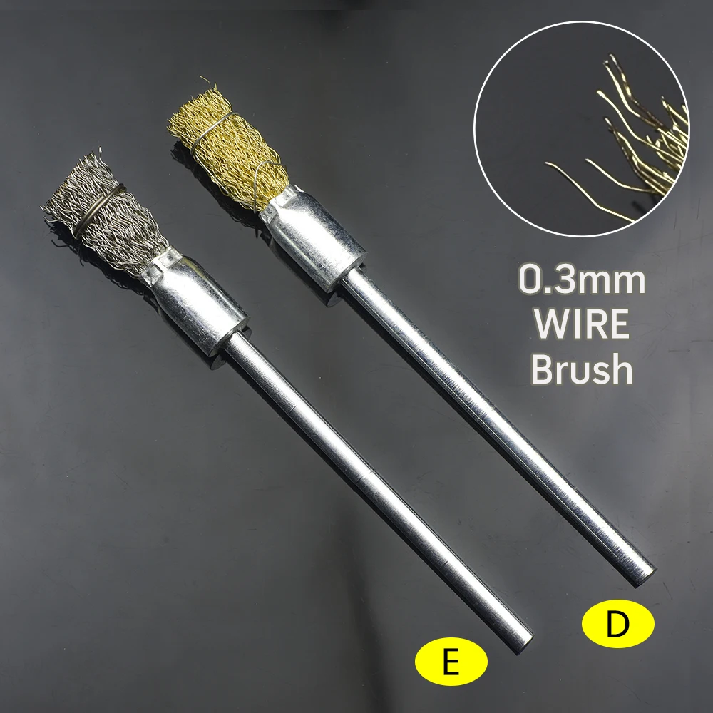5Pcs 1/4 Inch Shank Brush Wire End Brush Pen Shape 0.3 Wire 100mm Extension Rod For Power Rotary Tool