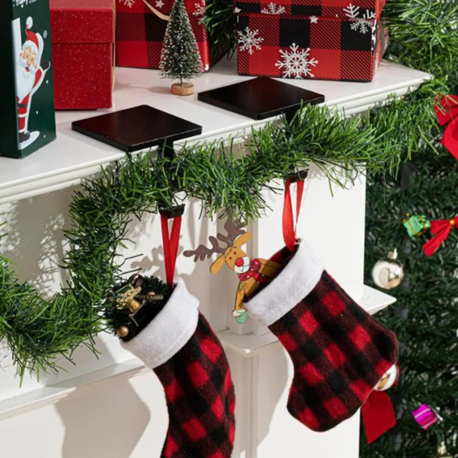 ストッキングフック滑り止めアルミニウム合金ラックマントルストッキングホルダー金属ホルダー暖炉テーブル棚階段リビングルーム用