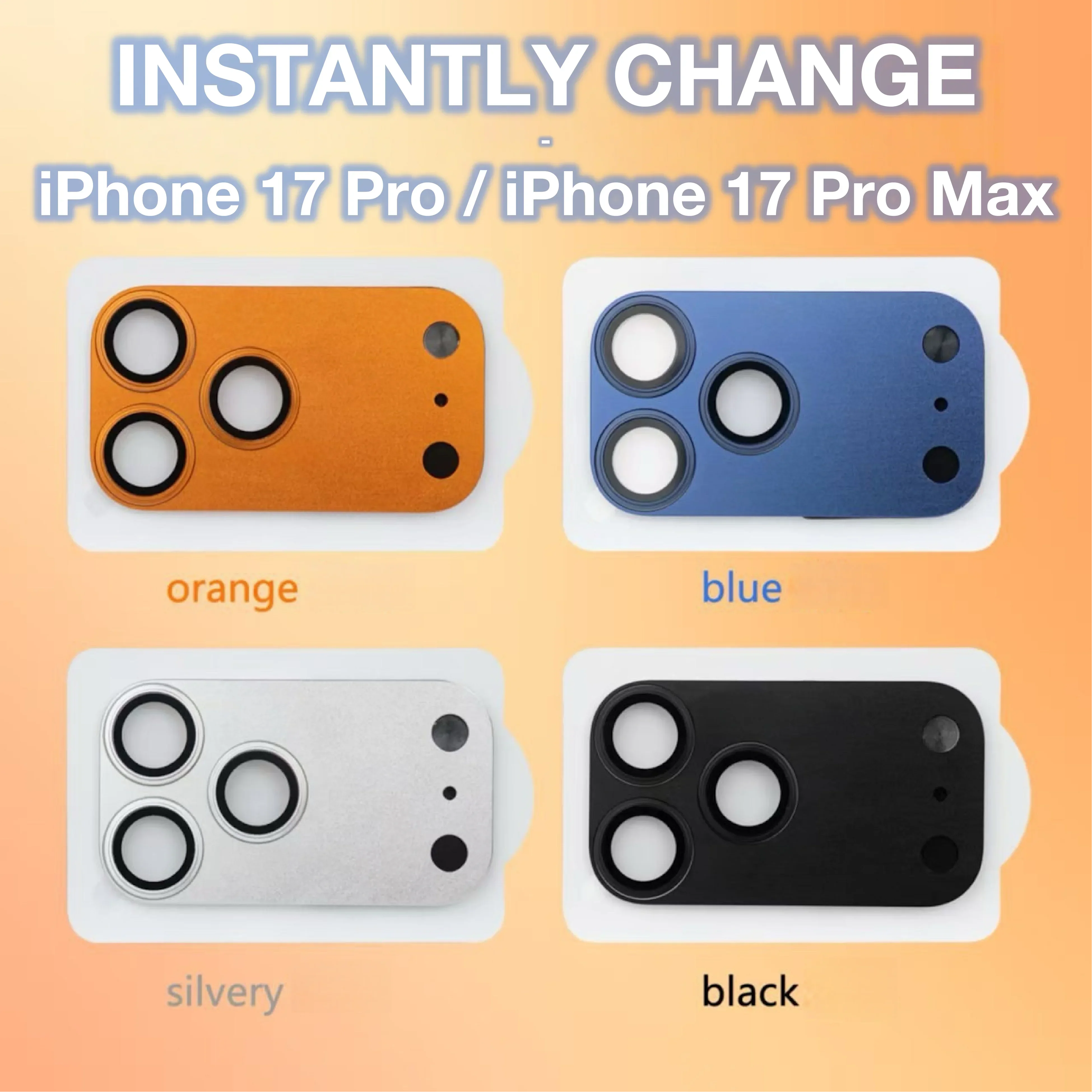 2-in-1 für iPhone 14 15 16 12 13 Pro Max, Umbau zu 18 17 Pro Max mit Kameraschutz, Silikon-Handyhülle, Metall-Objektivfolie – Detail 2