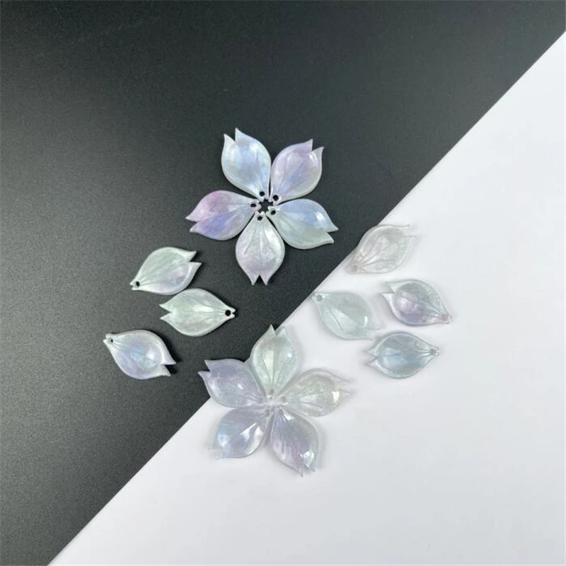 

20 Piece New Flower Beads Acetic Acid Acrylic Petal Spacer Beads Charm Connectors Diy Hair Jewelry Making Resin Acessories