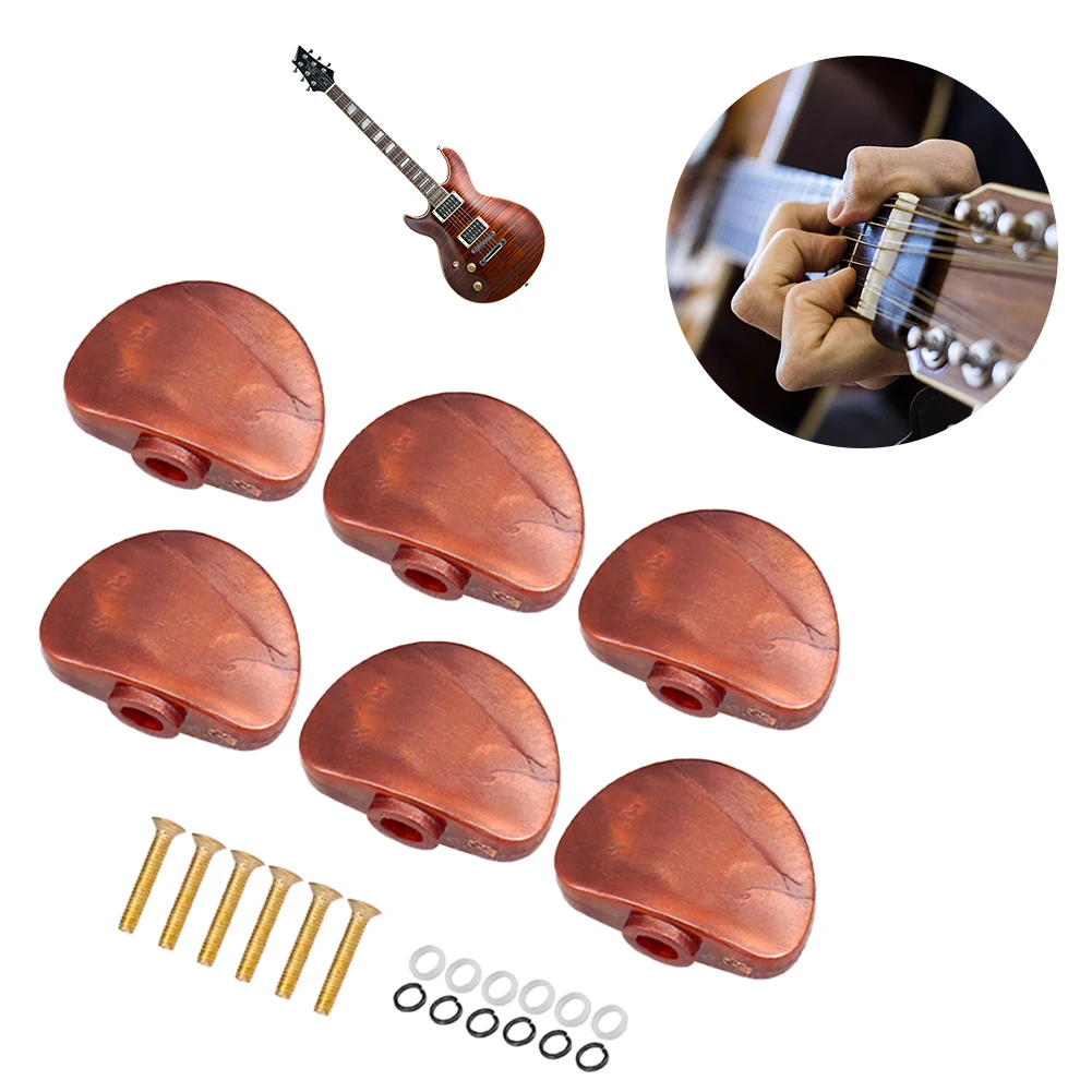 6Pcs Tuners Machine Head Replacement Buttons Knobs Universal Big Semicircle for Folk Electric Guitar Parts