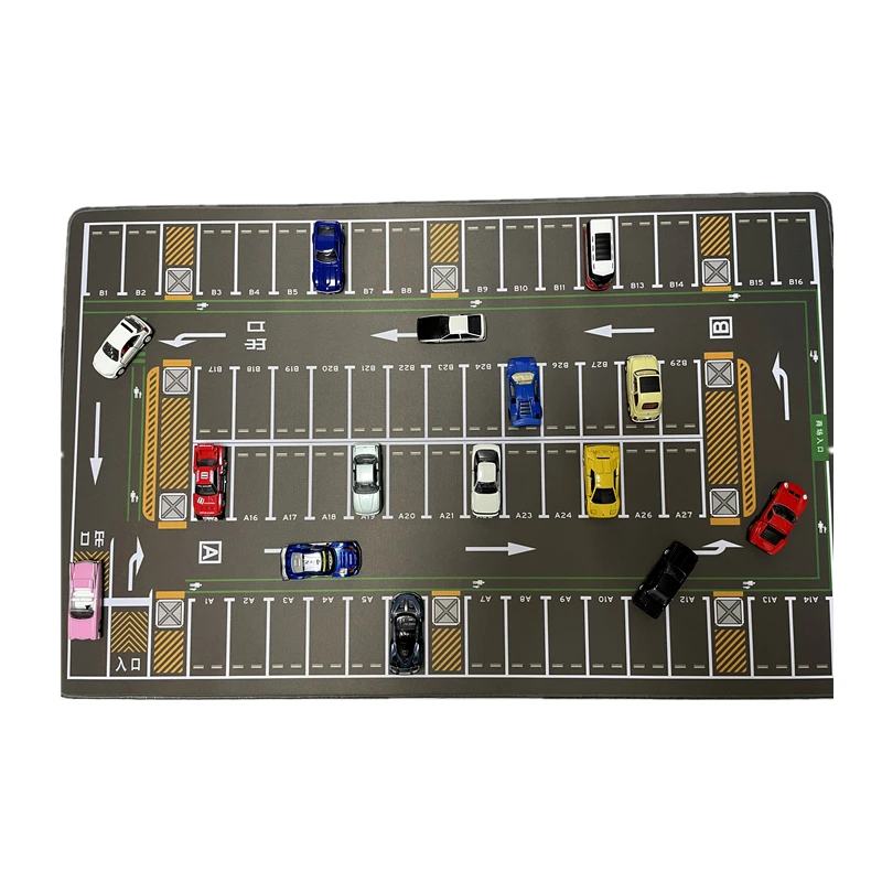 80CM 1:64 Scale Car Scene Mat Large Parking Lot Mat for Diecast Model Vehicle Scene Display Toy Mouse Pad Scene Display