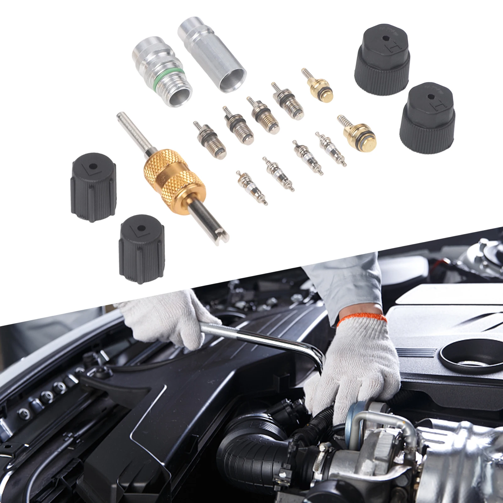 Automotive Cooling Solution Gold, Silver, Black R134a Valve Core Easy Installation Design Robust Material Construction