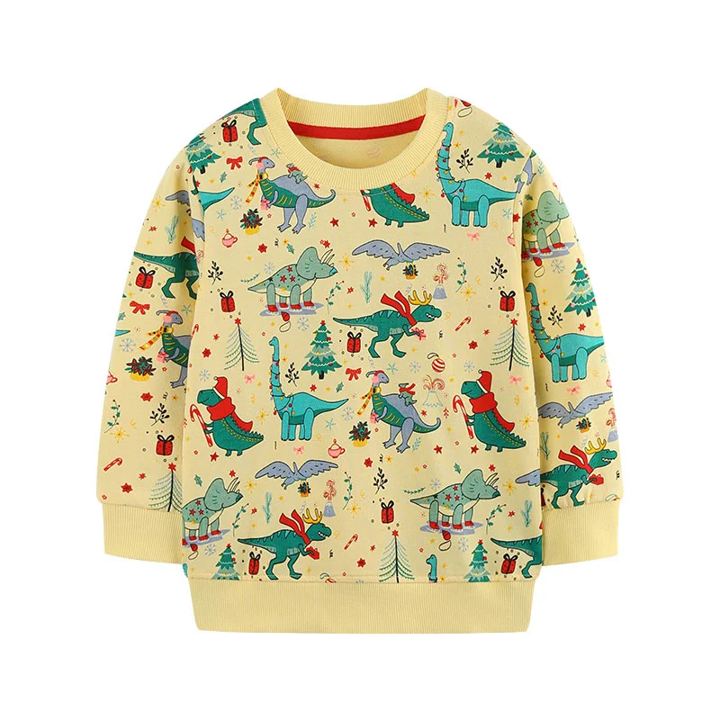

Jumping Meters 2-7T Dinosaurs Printed Cotton Boys Sweatshirts Children's Sport Shirts Long Sleeve Kids Autumn Spring Clothes