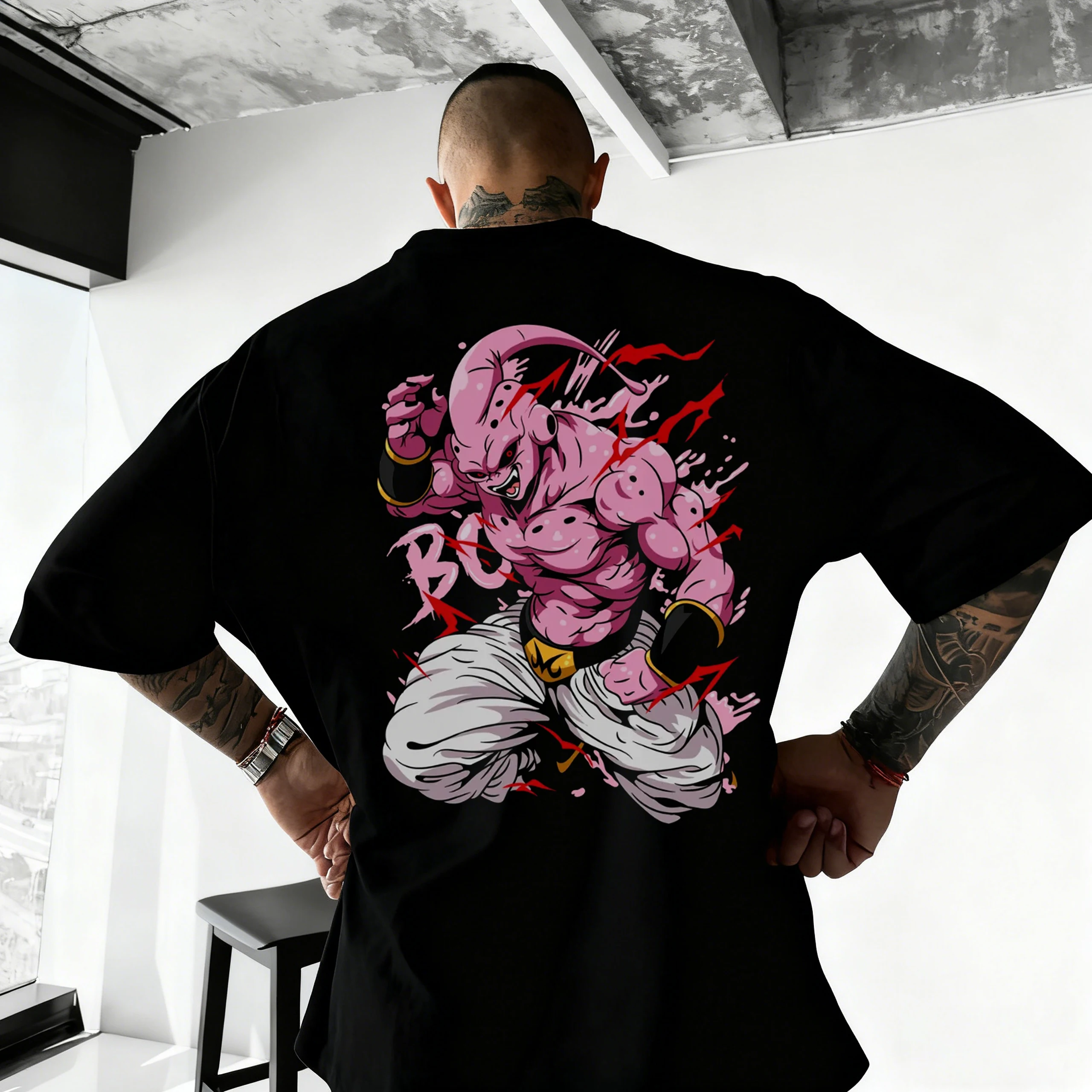 Dragon ball anime japonês impresso camiseta masculina majin buu meninos crianças harajuku manga curta crianças goku camiseta roupas de verão