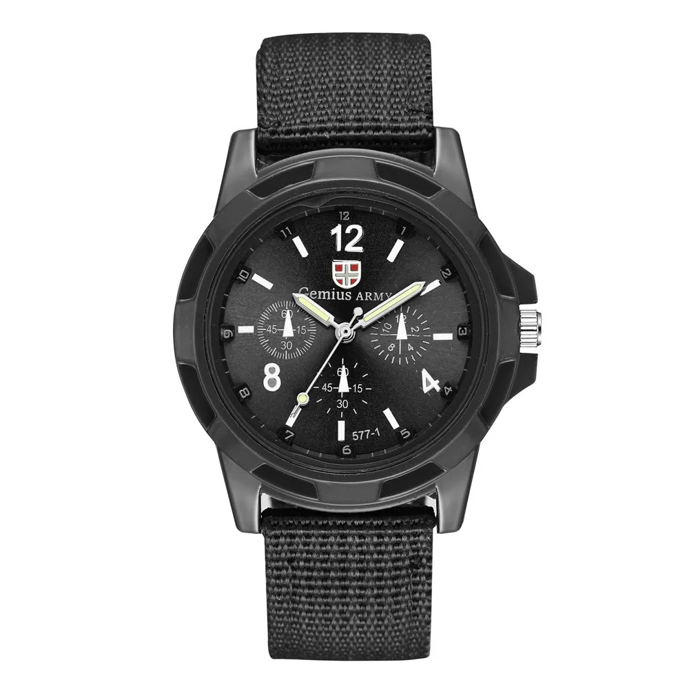 Herren uhr neue Mode Sport Quarz Militär Armbänder leuchtend schlank 24 Stunden analog Nylon Hot Sale Relojes