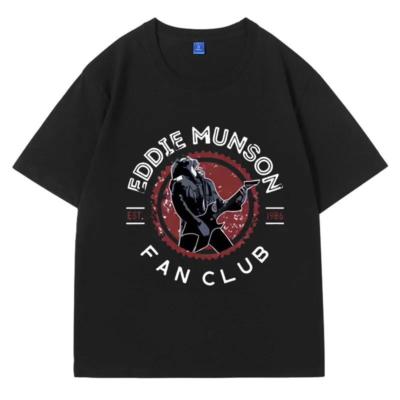 

Hip Hop Eddie Munson Fan Club Merch T Shirt Men Women Clothes Demogorgon Cannibal Flower Monster T-shirt Short Sleeve Streetwear