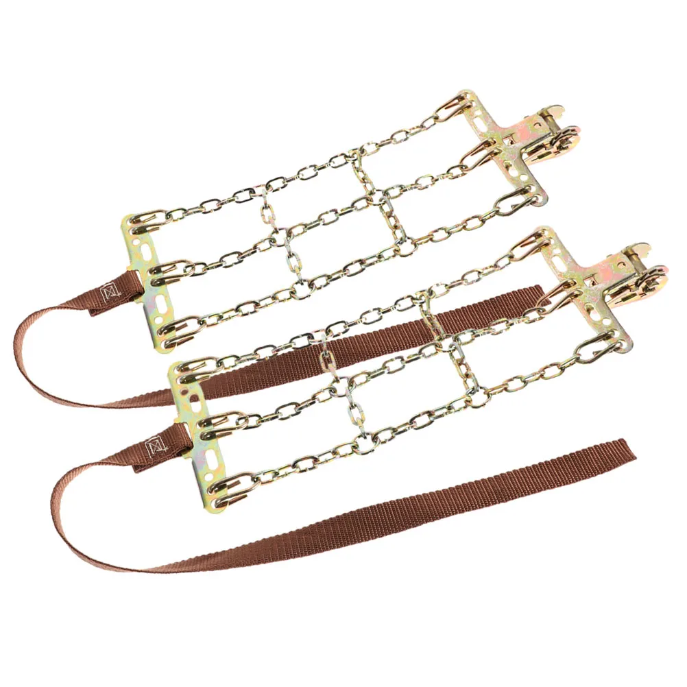 

2Pcs Emergency Anti-Skid Snow Tire Chains Universal Fit Car Suvs Durable Steel Chains for Snow Ice Driving Safety