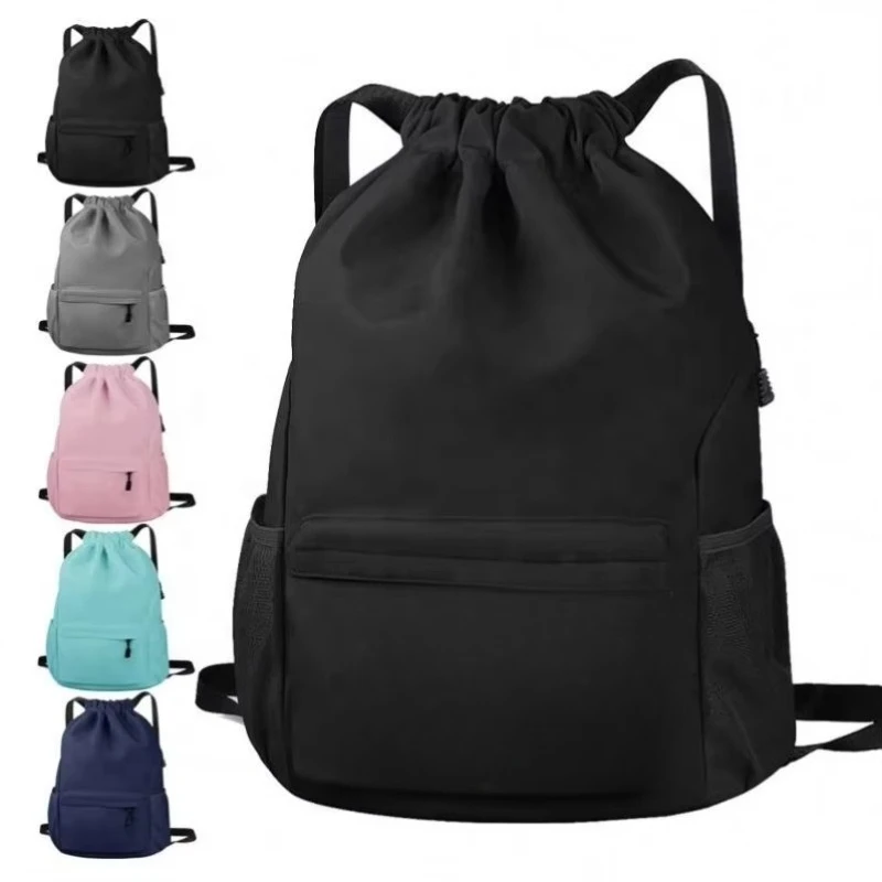 

Waterproof sports drawstring bag gym backpack large capacity lightweight drawstring backpack with logo