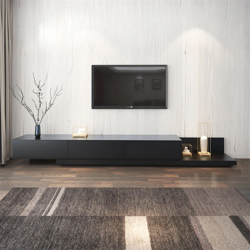 

Nordic Wooden TV Cabinet Living Room Furniture Light Luxury Creative Retractable TV Stands Modern Small Apartment Floor TV Stand