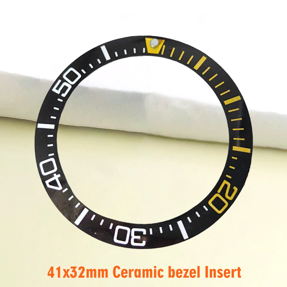 41-миллиметровое изогнутое керамическое кольцо, вставка для безеля самурая, подходит для King Samurai SRPF79K1 NH35 NH36, детали вставки для корпуса часов