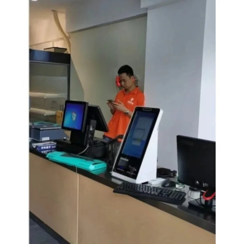 Automatic Self-service Touch Screen Self Restaurant Ordering Bill Payment Kiosk with 15.6 Inch Display