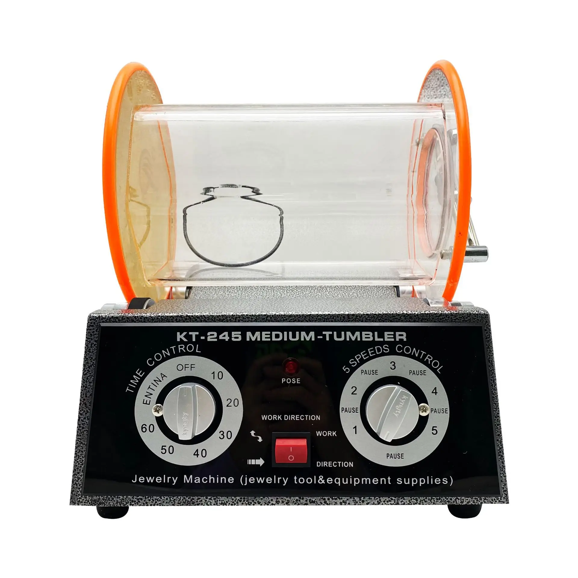 Roller Barrel Polishing Machine, Gold, Silver, Copper Jewelry, Jewelry Polishing and Cleaning Rotary Large Drum Machine