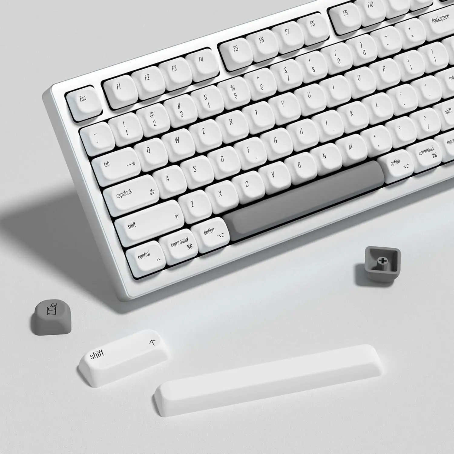 

MAC Style KOA Profile Keycaps 60 Percent Dye-Sublimation PBT White Custom Keyboard Keycap 138 Keys Cap Set for Cherry Gateron MX