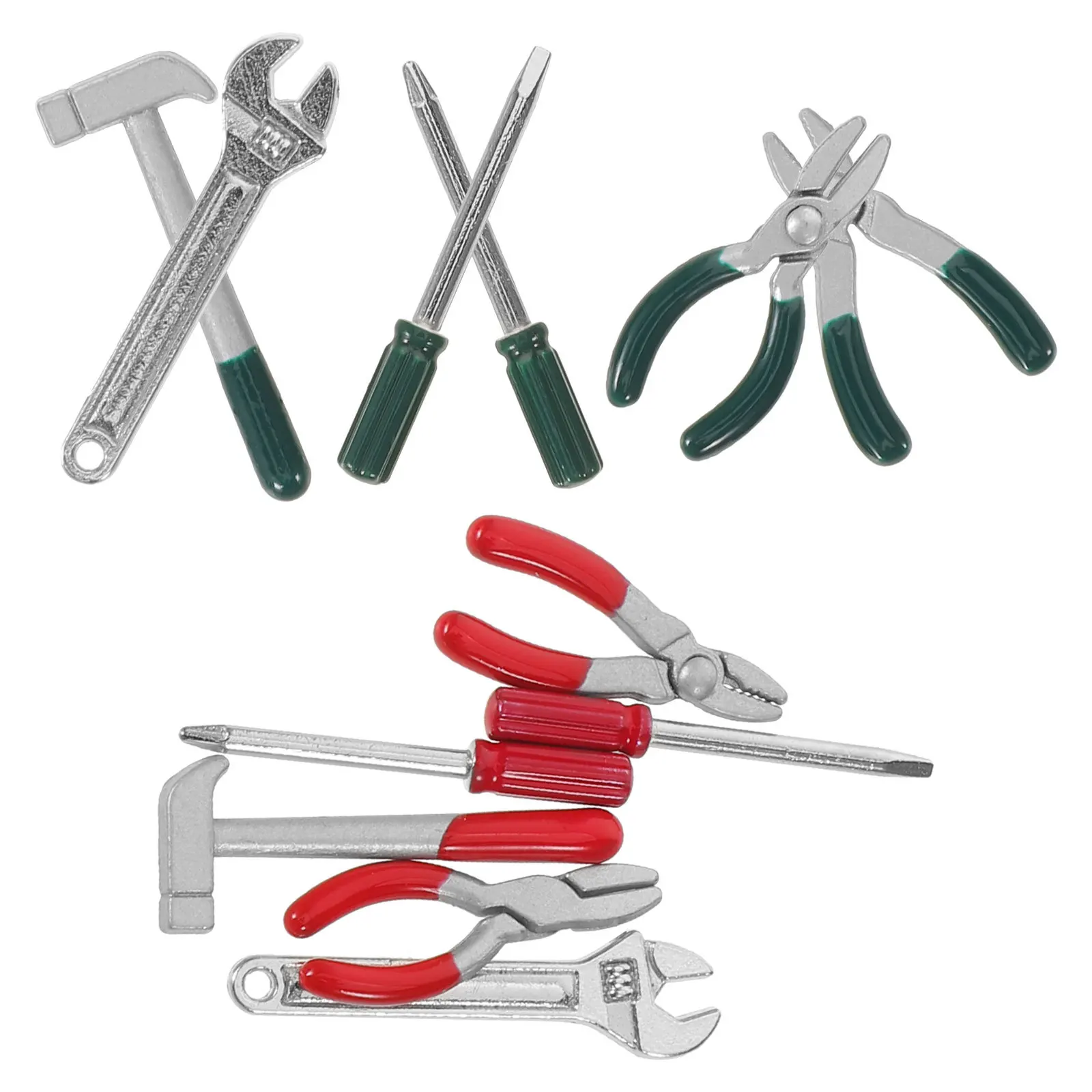 Juego de herramientas de jardín para casa de muñecas en miniatura, herramienta de reparación pequeña de aleación duradera para decoración de casa de hadas Diy, Micro de Metal, 6 uds.