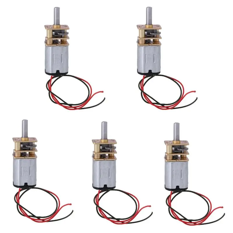 A60ZN20 Mini Micro Metal Gear Motor Set 5Pcs DC 3V-6V Gearwheel Included Full Metal Reducer 60RPM Slow Speed Toymay