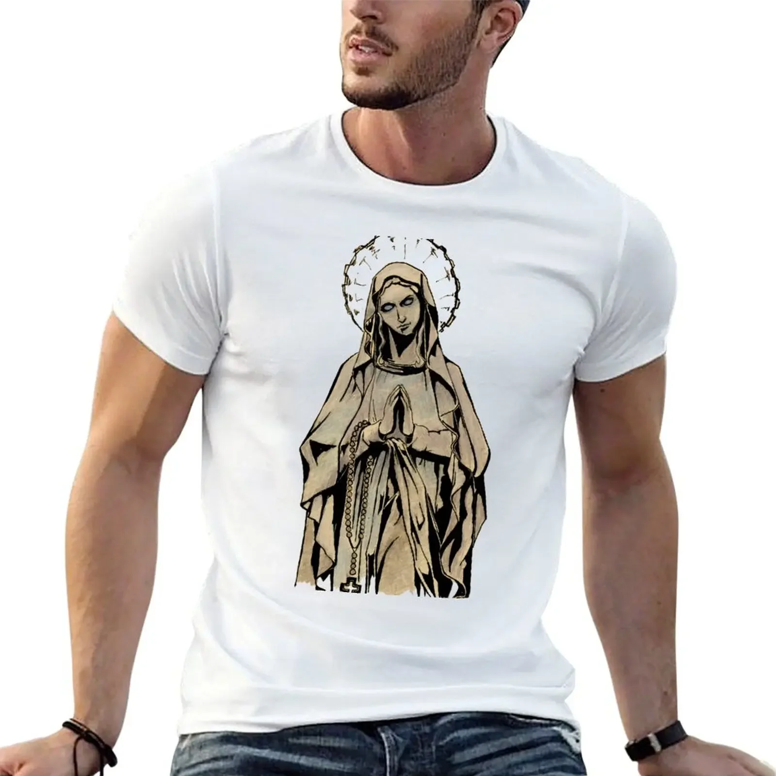 

Mary Mother of God T-Shirt oversizeds Luxury man T-shirts for men cotton