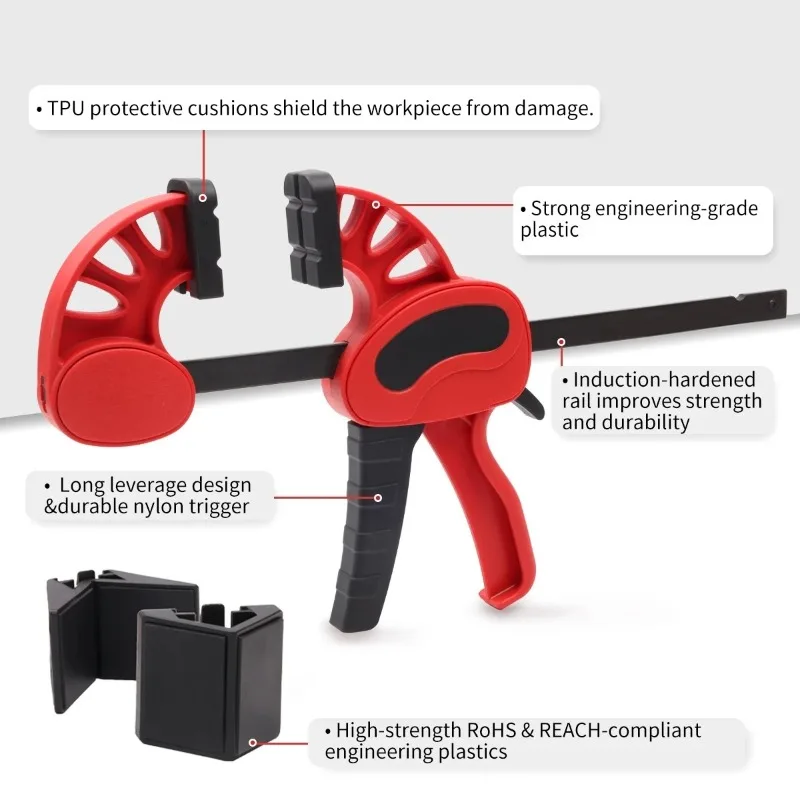 2-in-1 quick clip with right angle clamp, 6 