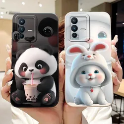 Fashion Panda Cover For Vivo V23 5G Case V2130 V2303 Soft Silicone TPU Fundas Phone Cases For Vivo V 23 V23 5G Back Cover Bumper