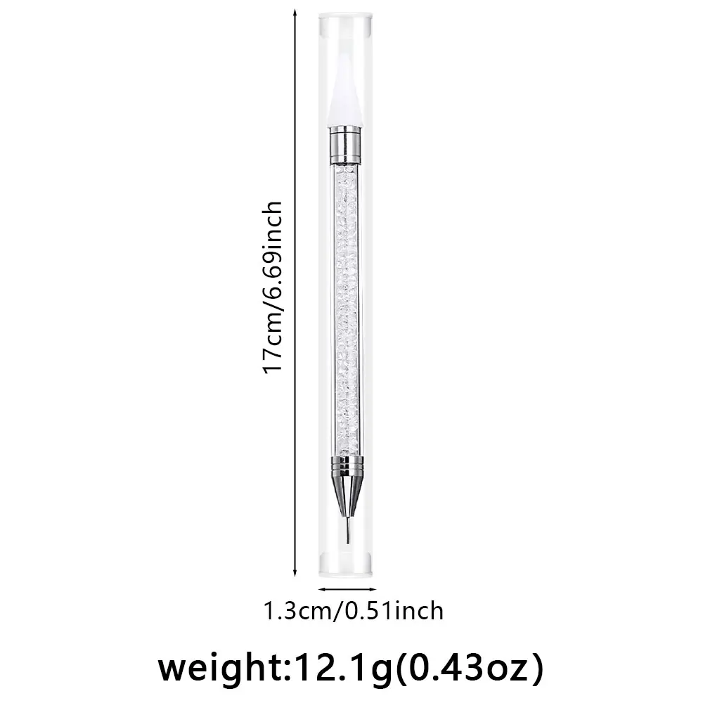 1Pc Dual Köpfe Punkt Bohrer Stift Acryl Griff Kristall Perlen Strass Edelsteine Picker Punktierung Wachs Bleistift DIY Nail art Werkzeuge – Detail 9