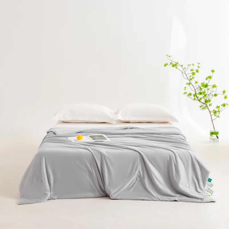 SRETNO Class-A Cool Feeling Ice Silk Summer Quilt Tencel Solid Color Summer Comforter Air Conditioning Quilt Colcha Cama 150x200