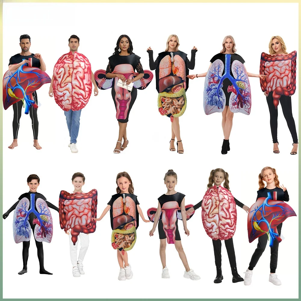 

Digital Print Sponge Costume Halloween Stage Performance Human Organ Heart Children Adults Polyester Fiber 100% New Arrival