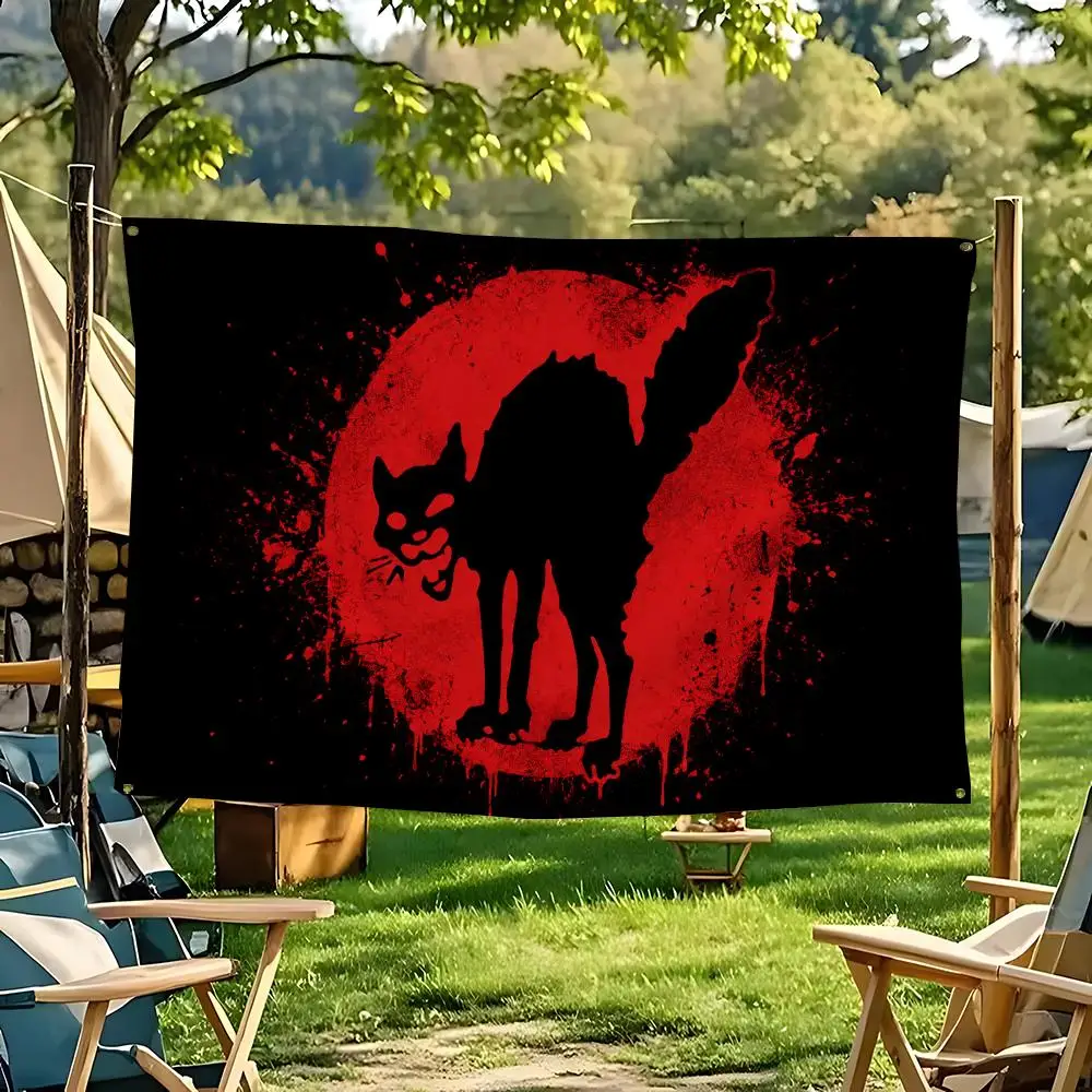 Symbol Anarchist Black Cat Flags flag For Decoration Outdoor Picnic Hanging Home Camping Party Banner