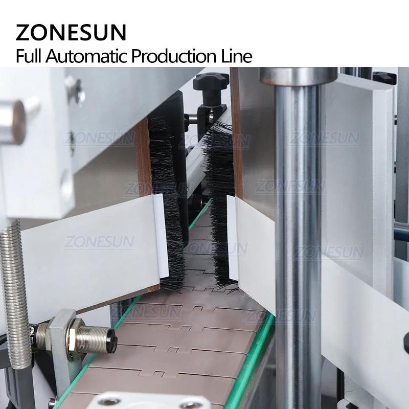 ZONESUN ZS-FAL180C9 Desktop Automatic Essential Oil Square Bottle Filling Capping And Double Side Labeling Machine Line