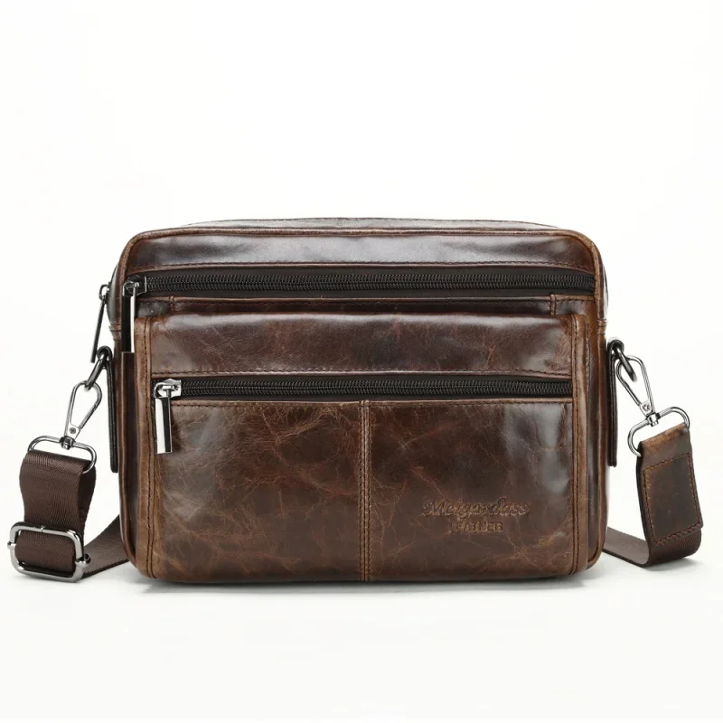 

Vintage genuine leather MEN'S shoulder bag luxury cowhide crossbody bag fashion male messenger bag casual handbag