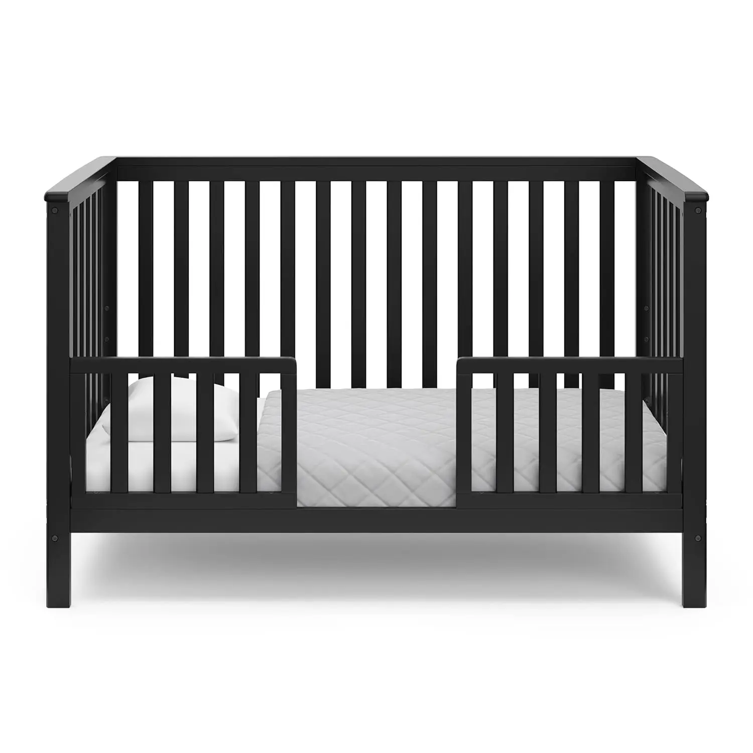 Storkcraft Hillcrest 4-in-1 Convertible Crib (Black) - Converts to Daybed, Toddler Bed, and Full-Size Bed, Fits Standard Full-Si