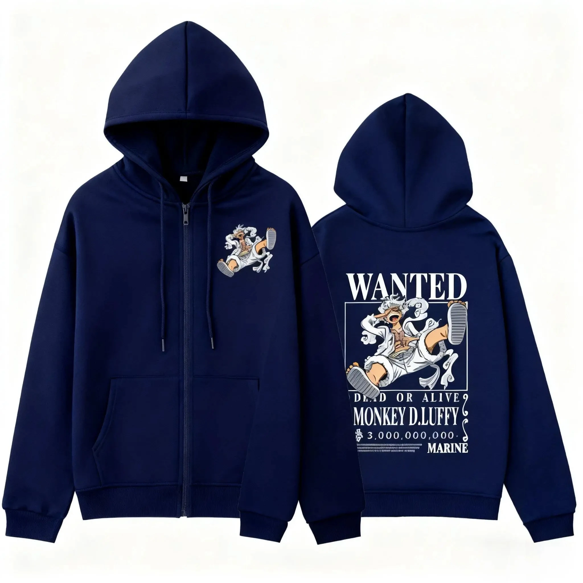 Unisex One Piece Zipper Hoodie Men Women Anime Streetwear Oversized Casual Cosplay Pullover 2026 Winter Long Sleeves Jacket