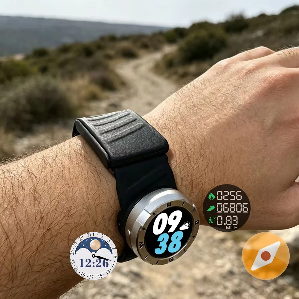 Outdoor Replacement Strap for Whoop Screen Less Smart Band with Built-in Compass Flashlight Barometer Portable Sports Wristband