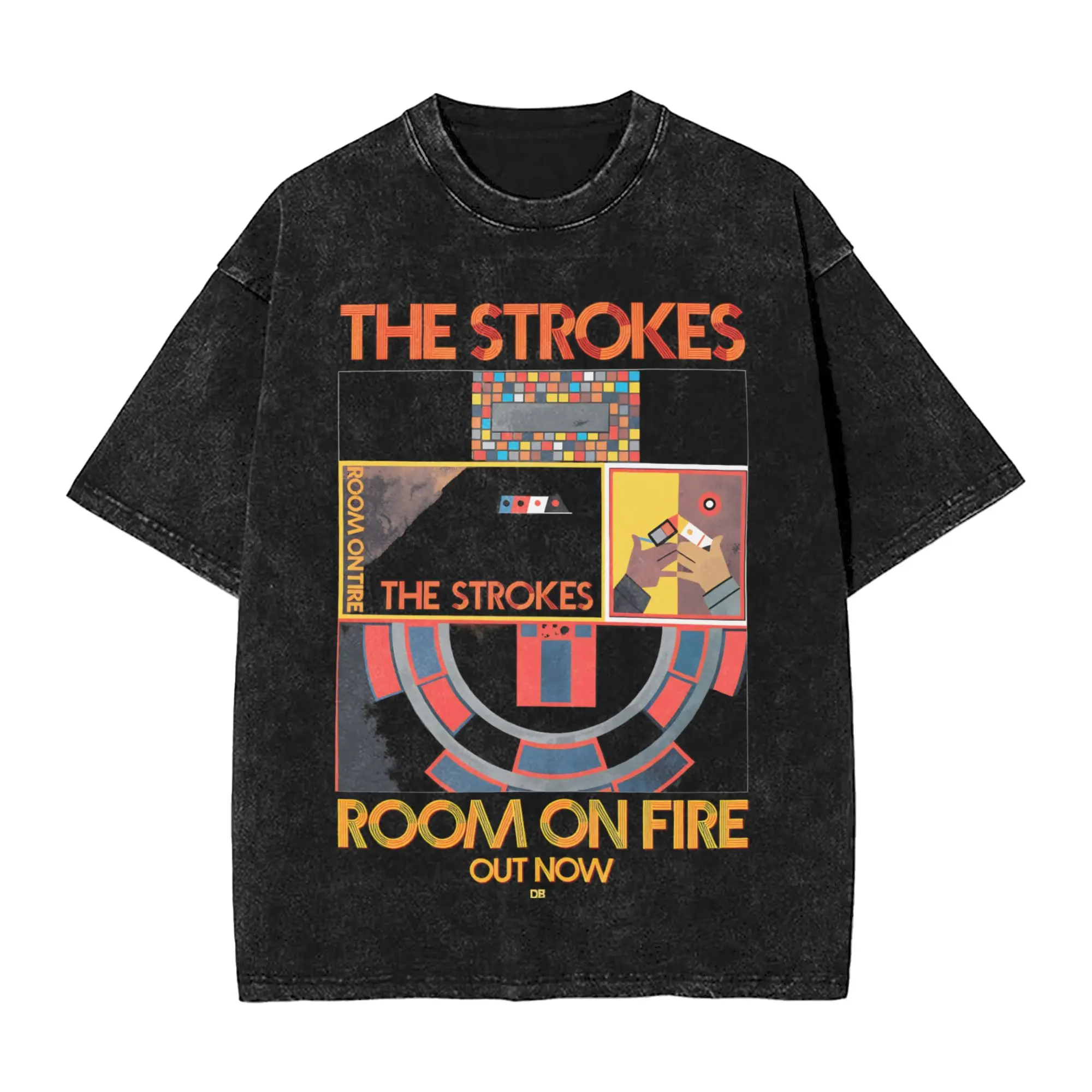 Men Women's T Shirt The Strokes Band Washed T Shirts Harajuku  Summer Tee Shirt Aesthetic Design Cotton Tops Gift
