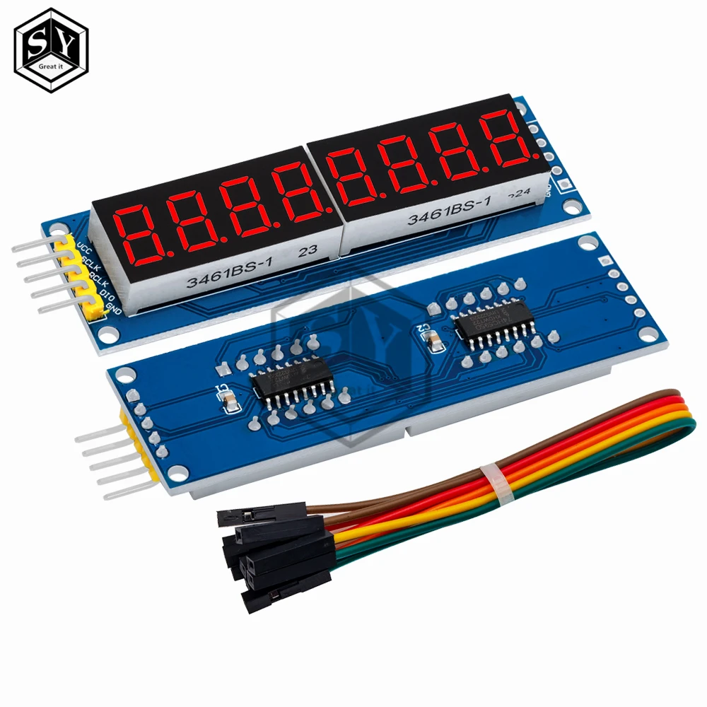 BAISHUN 74HC595 CWG 8-Digit 8 Bits 8bit Digital Tube Display Control Module Red Three IO for Arduino 595 Driver