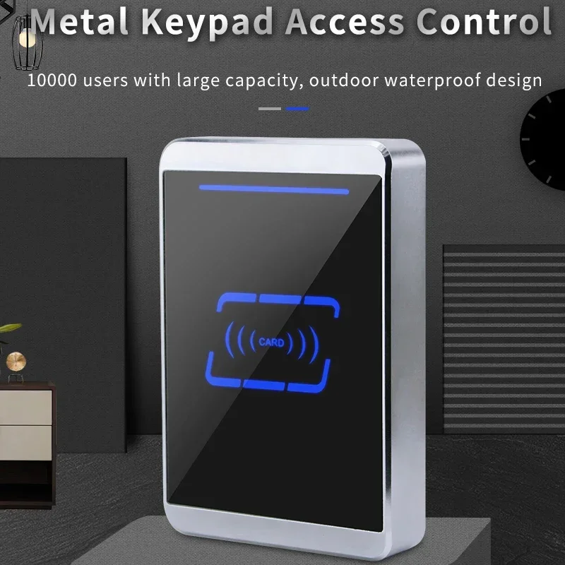 13.56mhz Metal Access Control Machine 10000Users Waterproof EM Integrated Entry Exit External Wiegand Connection Security System