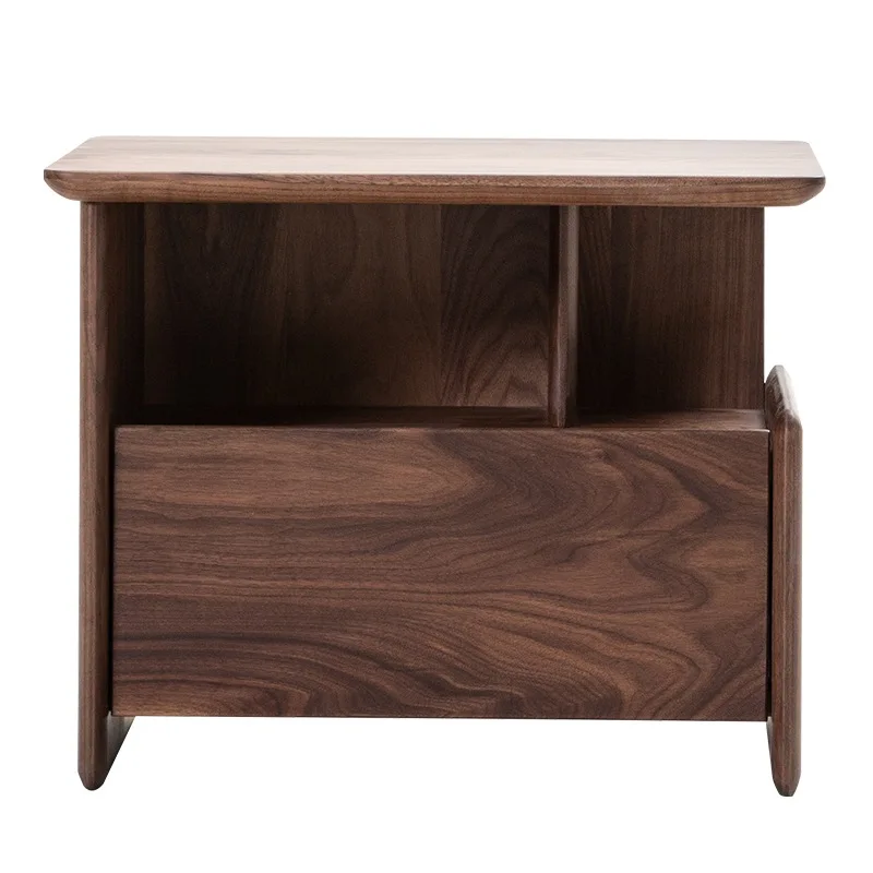 

Bedside table wide wood narrow work | Nordic simple all solid wood modern bedroom log Nordic style