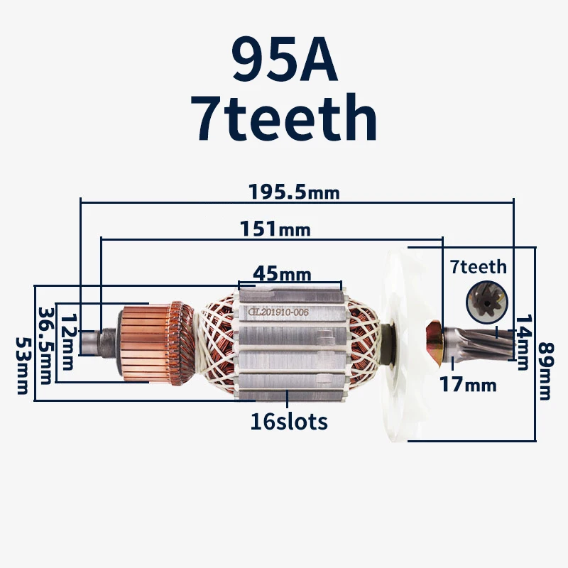 Imagem -03 - Broca de Impacto Picareta Elétrica Acessórios Âncora Armadura Ac220240v Rotor para Hitachi Ph65a Ph65a 85a 75a 95a Dentes Dentes
