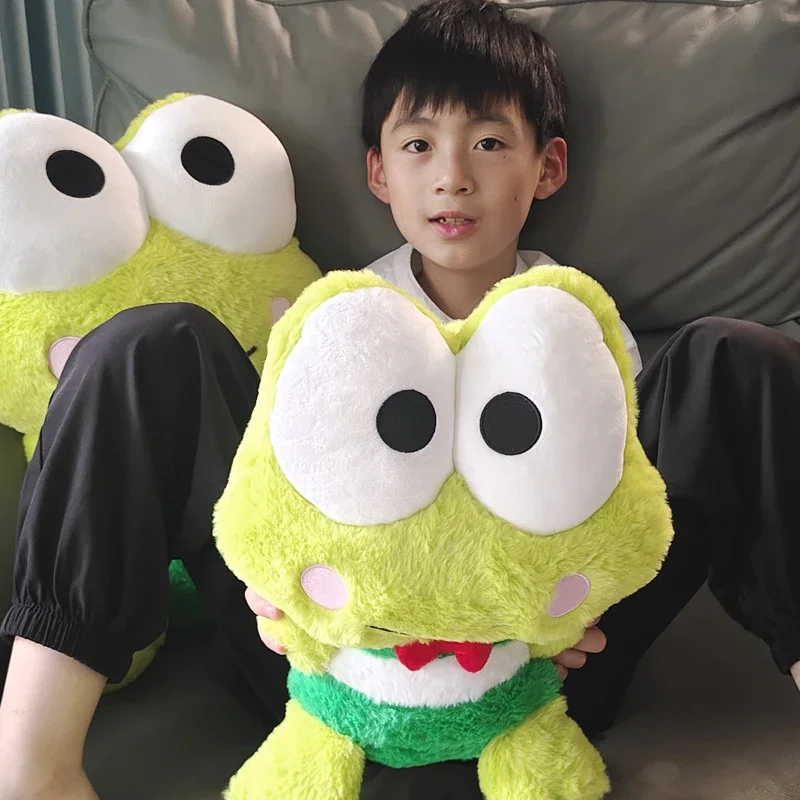 Adorable rana de ojos grandes, peluches suaves de Anime Kero Keroppi, juguete de peluche, sofá cama, almohada, decoración del hogar, regalos de navidad