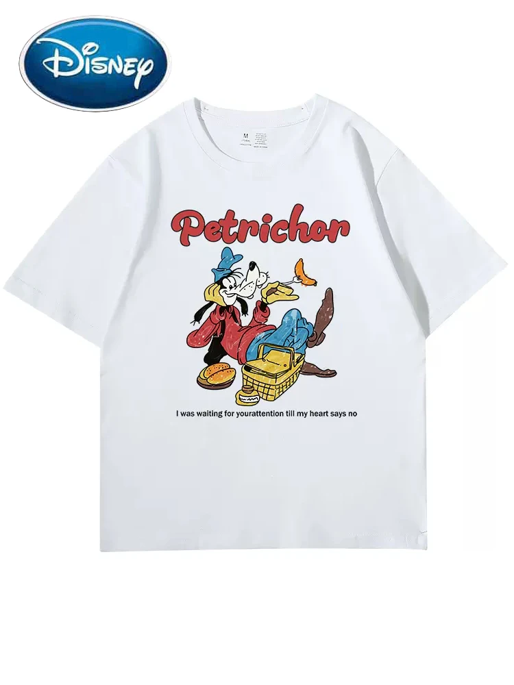 

Disney Harajuku Goofy Letter Cartoon Print T-Shirt Fashion Women O-Neck Short Sleeve Tee Tops Oversize Female Summer 13 Colors