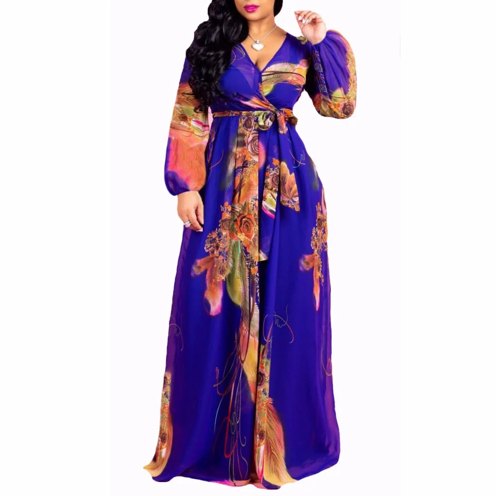 HAOOHU Large Chiffon Long Dress Wedding Prom Elegant Dress Summer Casual Bohemian Plus Size Women\'s Urban Resort 5XL